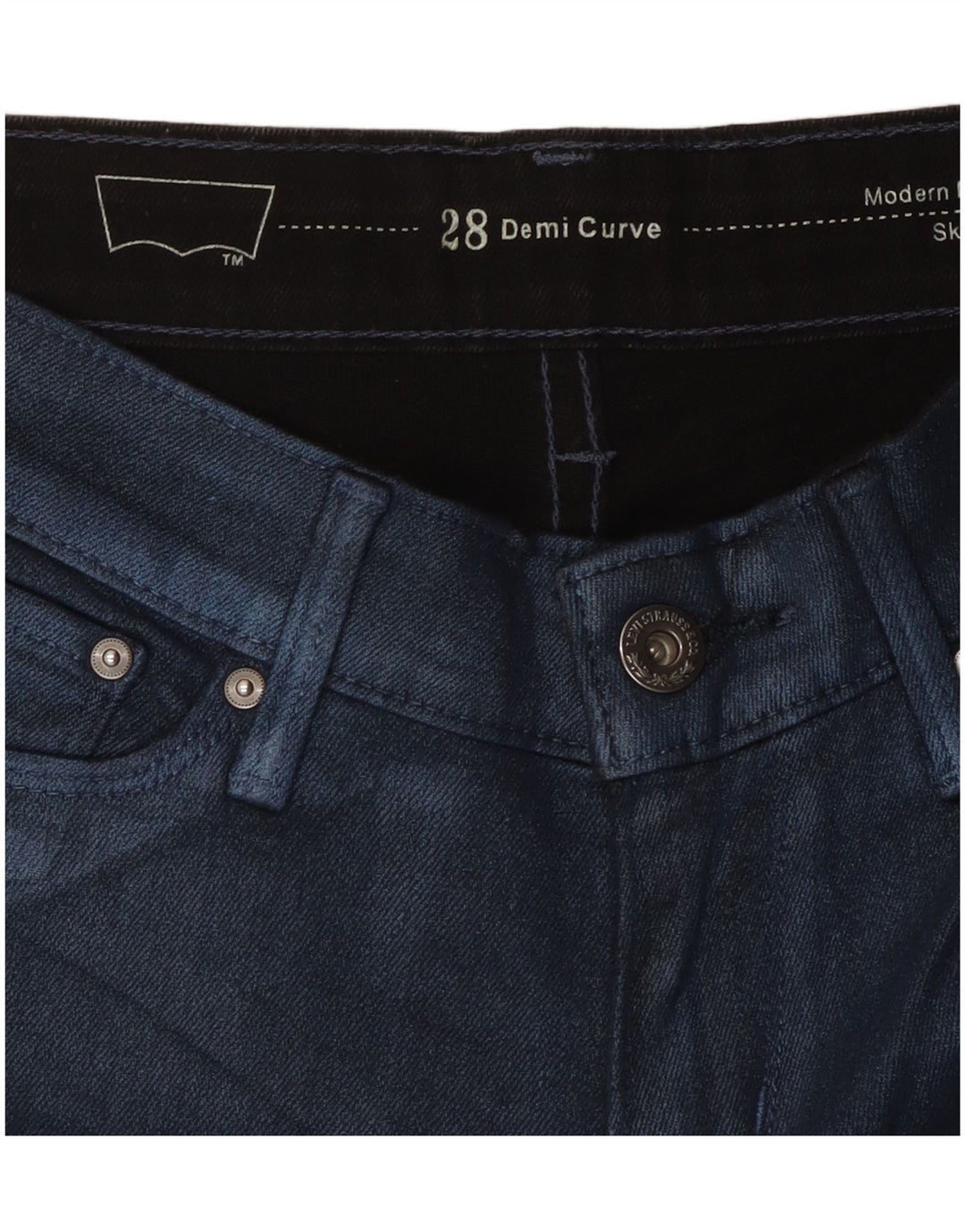 Calça casual skinny feminina LEVI'S Demi Curve W28 L26 azul