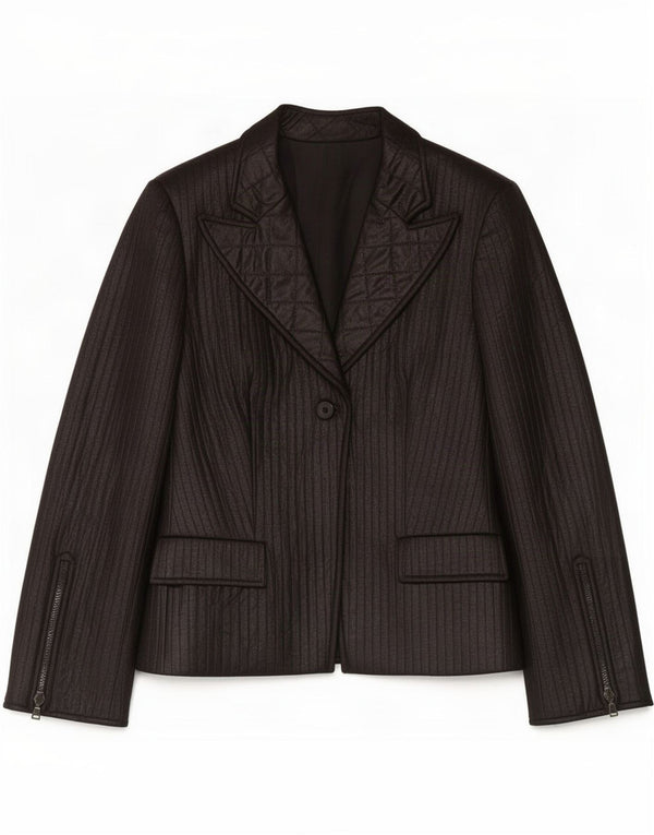 Jaqueta blazer feminina vintage de 1 botão IT 48 XL poliéster preto