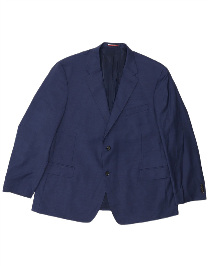 Jaqueta blazer masculina TOMMY HILFIGER com 2 botões IT 50 grande lã azul marinho