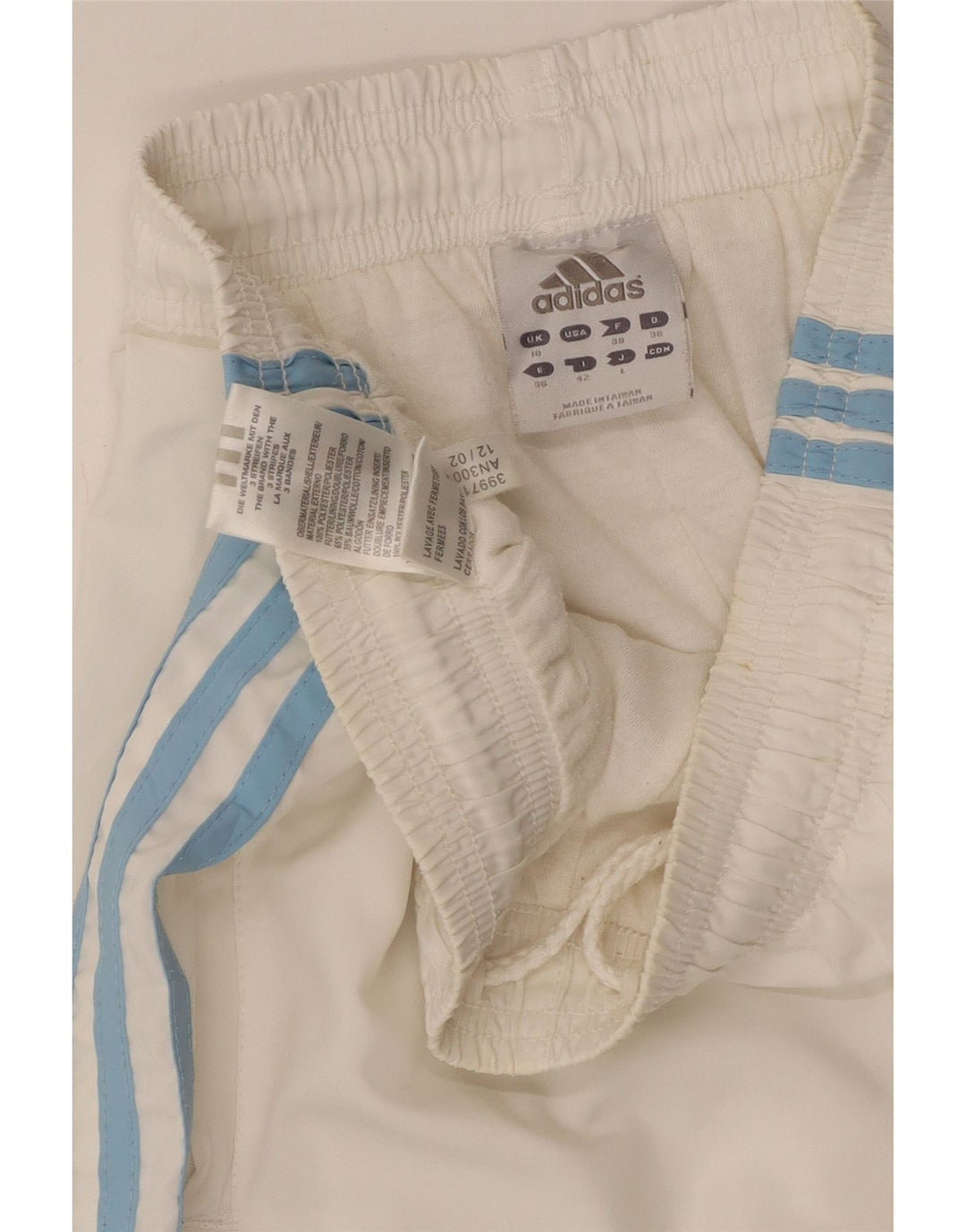 ADIDAS Womens Tracksuit Pants Joggers UK 10 Pequeno Poliéster Branco