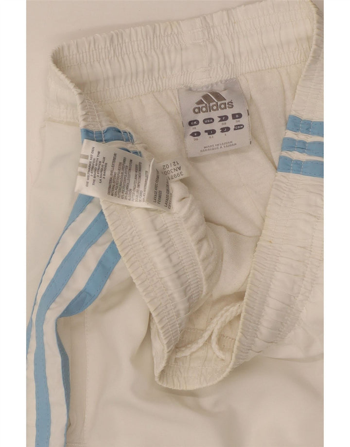 ADIDAS Womens Tracksuit Pants Joggers UK 10 Pequeno Poliéster Branco