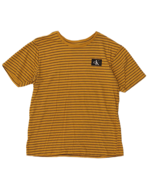 Camiseta Calvin Klein Jeans Meninas 14-15 Anos Grande Listrado Amarelo
