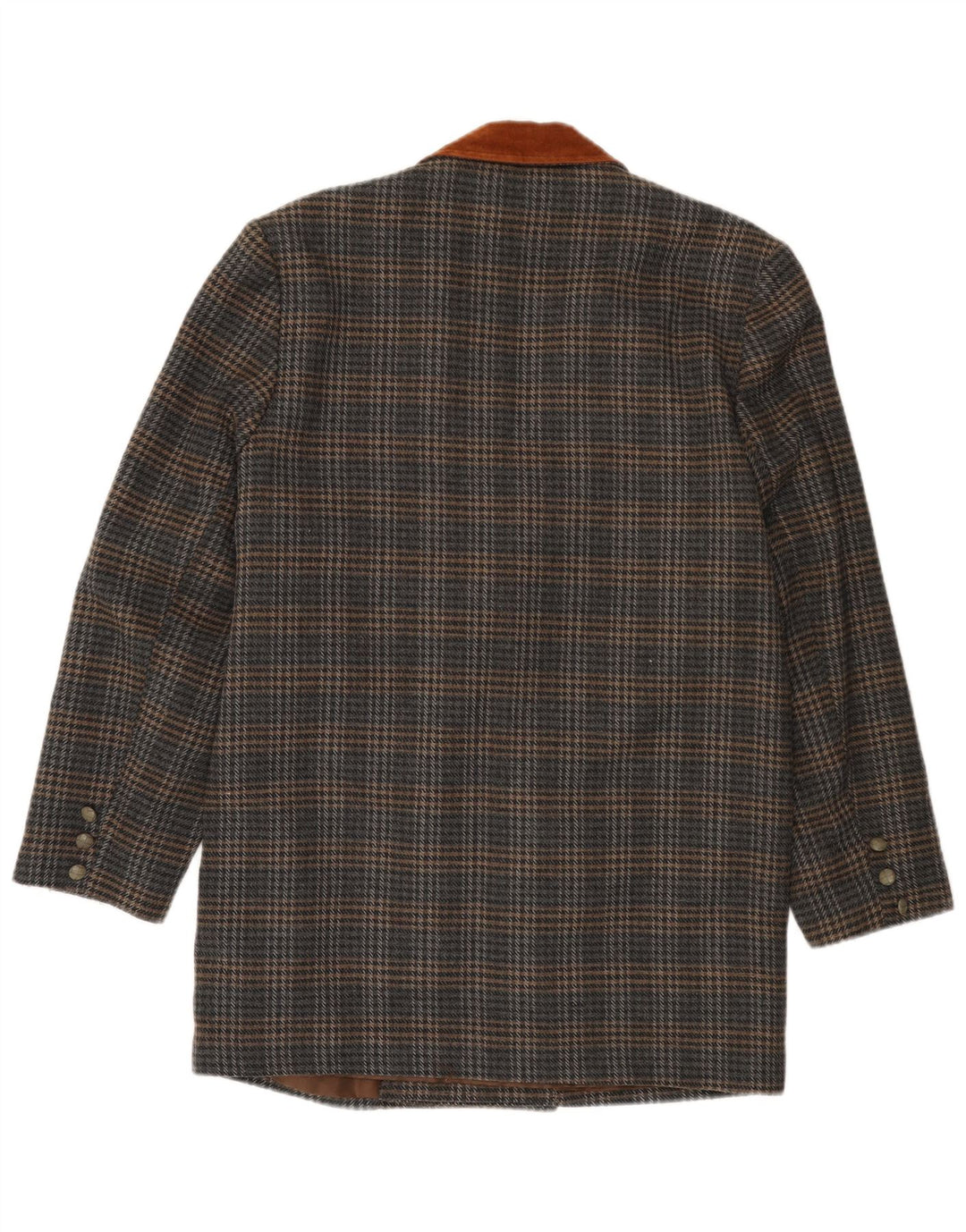 Jaqueta blazer masculina VINTAGE Longline Reino Unido 40 grande cinza houndstooth