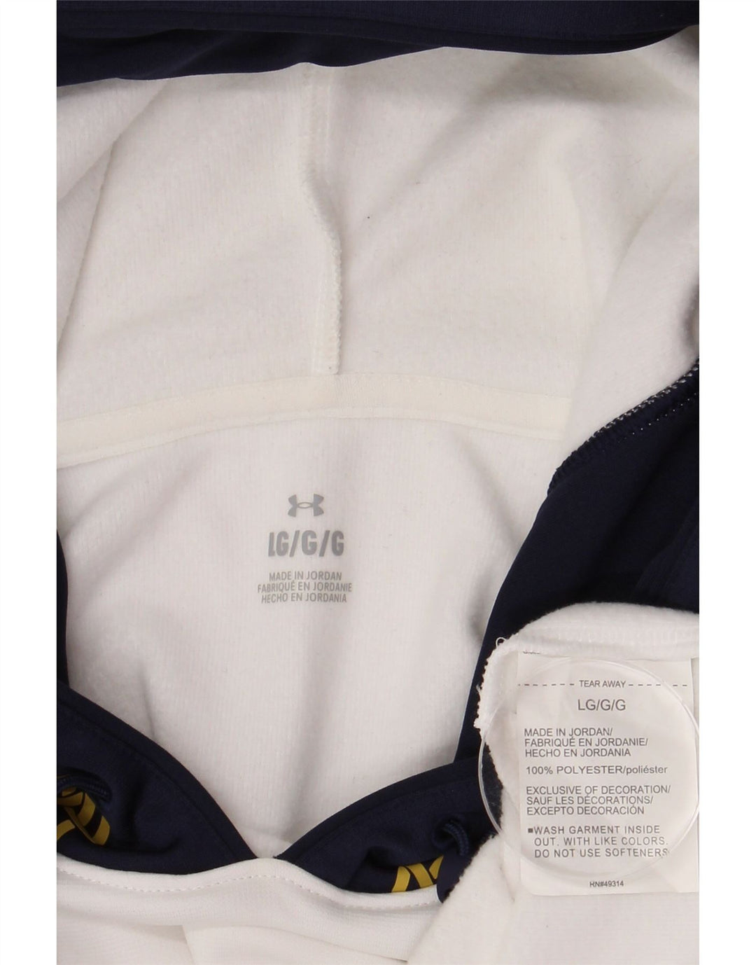 Suéter com capuz gráfico masculino UNDER ARMOUR grande poliéster colorido branco