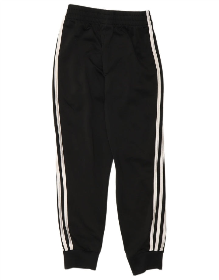 Adidas meninos calças de treino joggers 7-8 anos pequeno poliéster preto