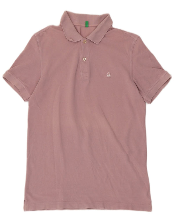 Camisa polo masculina BENETTON médio algodão rosa