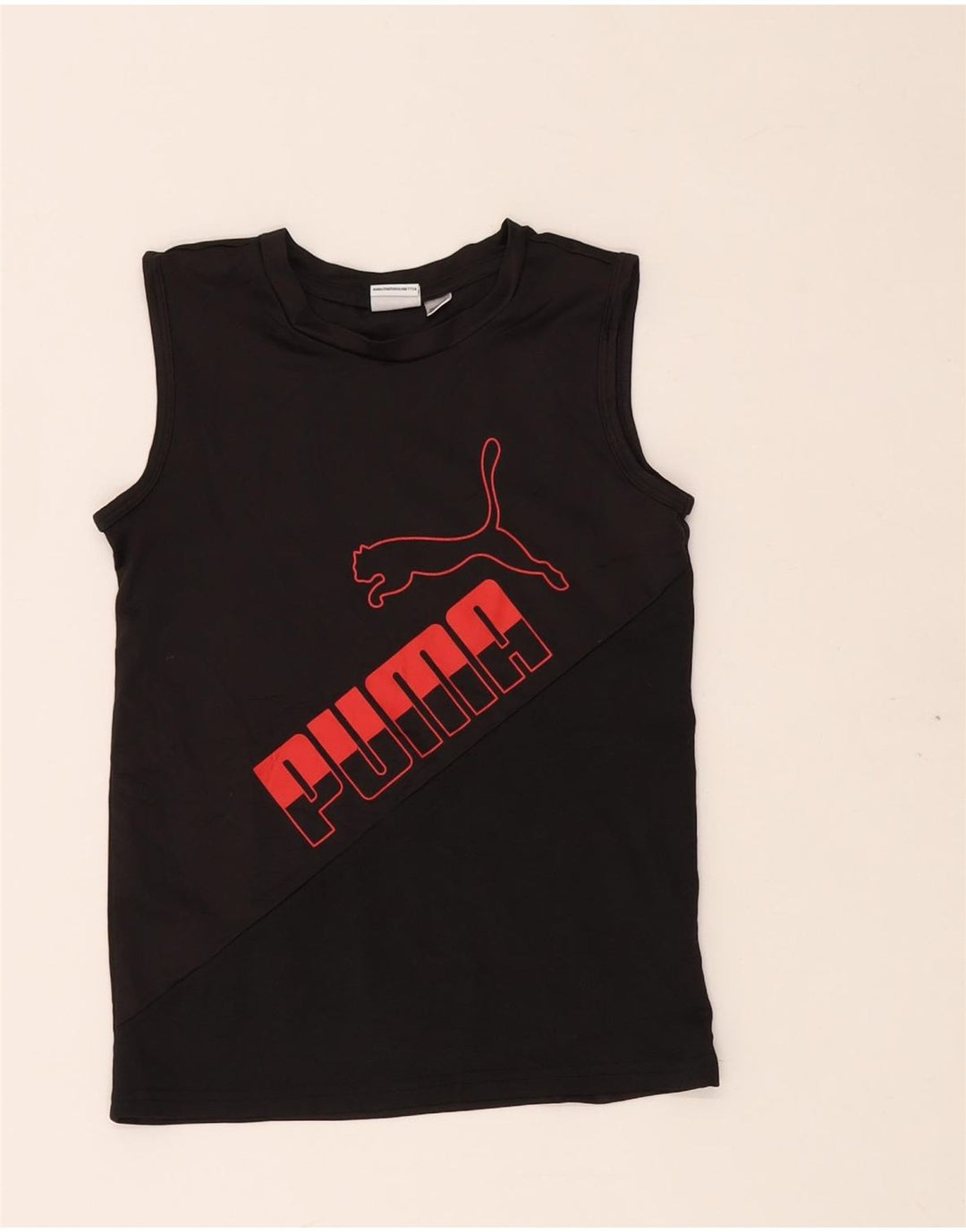 Top PUMA Boys Graphic Vest 6-7 Anos Preto Poliéster