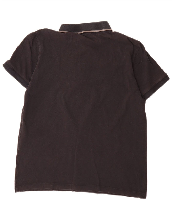 Camisa polo masculina Hugo Boss de algodão preto médio