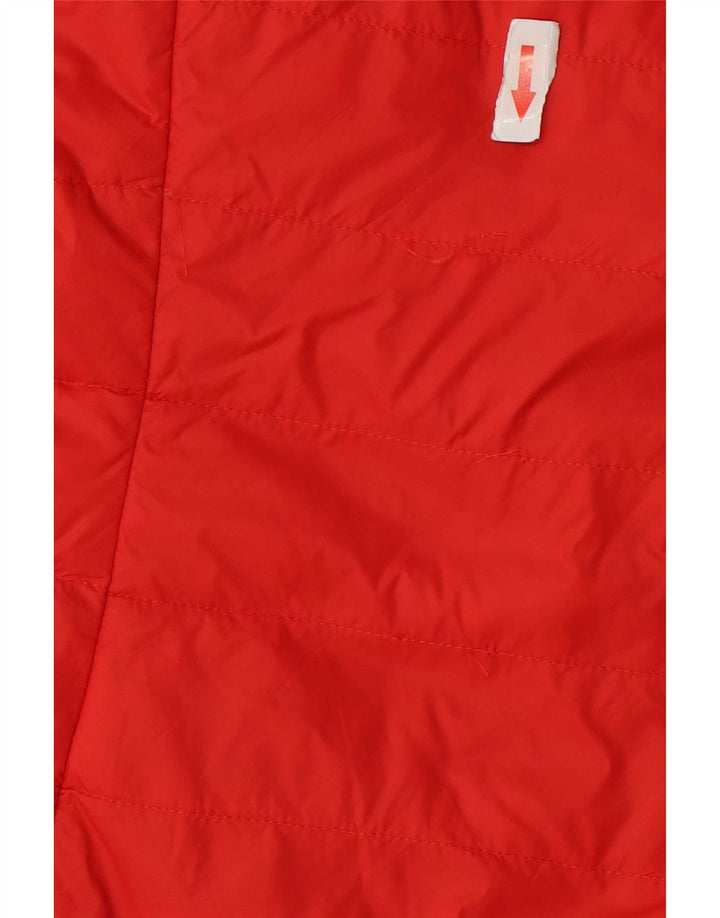 Colete acolchoado com capuz feminino Marks & Spencer UK 12 poliamida vermelha média