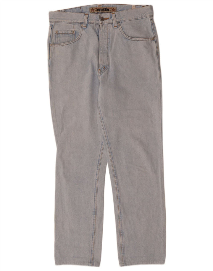 Jeans retos femininos de cintura alta VINTAGE W31 L30 algodão azul