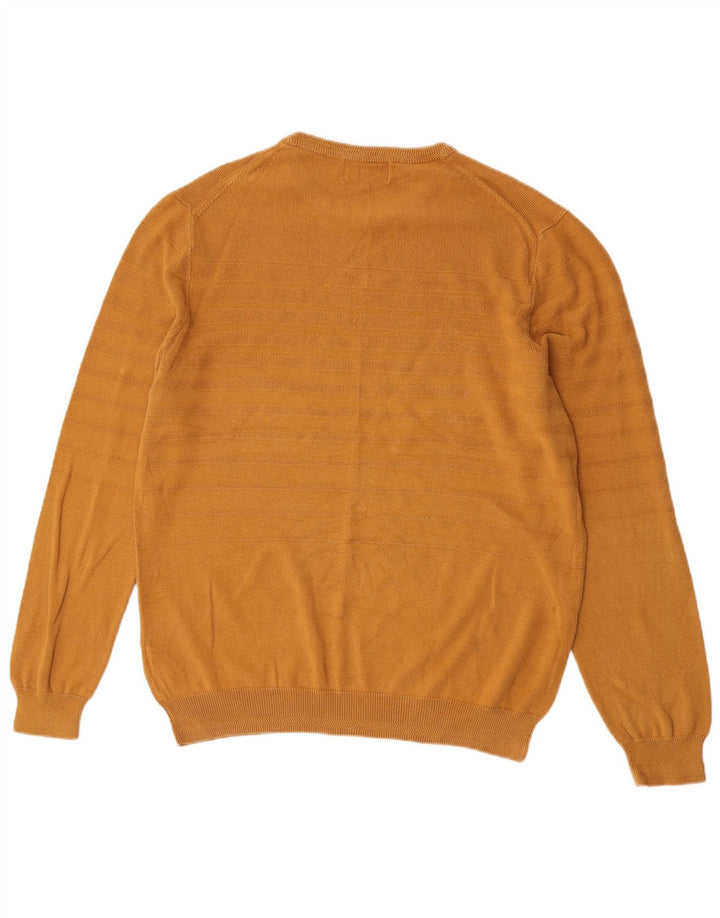 Suéter masculino Marks & Spencer Blue Harbor com gola redonda grande dourado