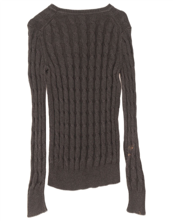 Suéter feminino Gap com gola canoa UK 14 cinza médio
