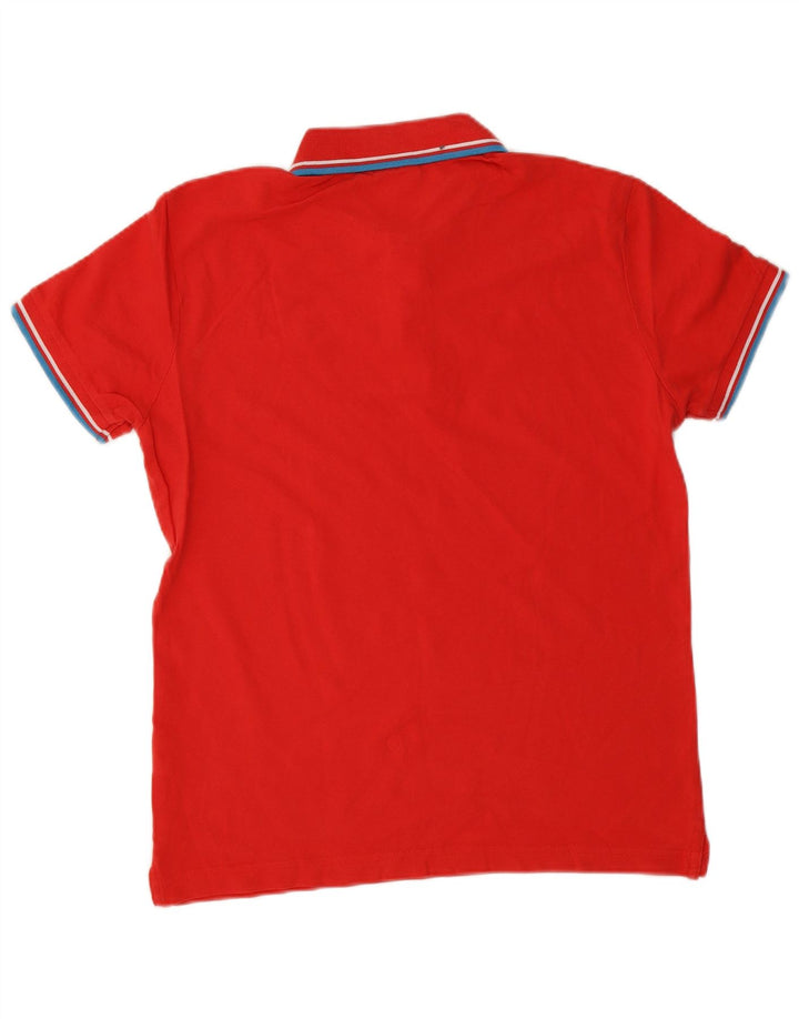 Camisa polo masculina DIADORA de algodão listrado vermelho médio