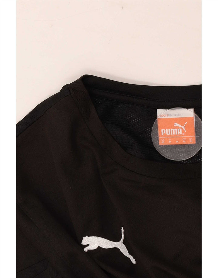 Camiseta masculina Puma Top médio preto colorblock