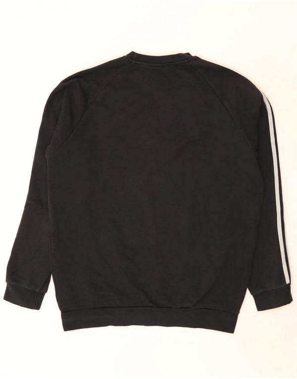 Adidas Mens Moletom Jumper Médio Algodão Preto