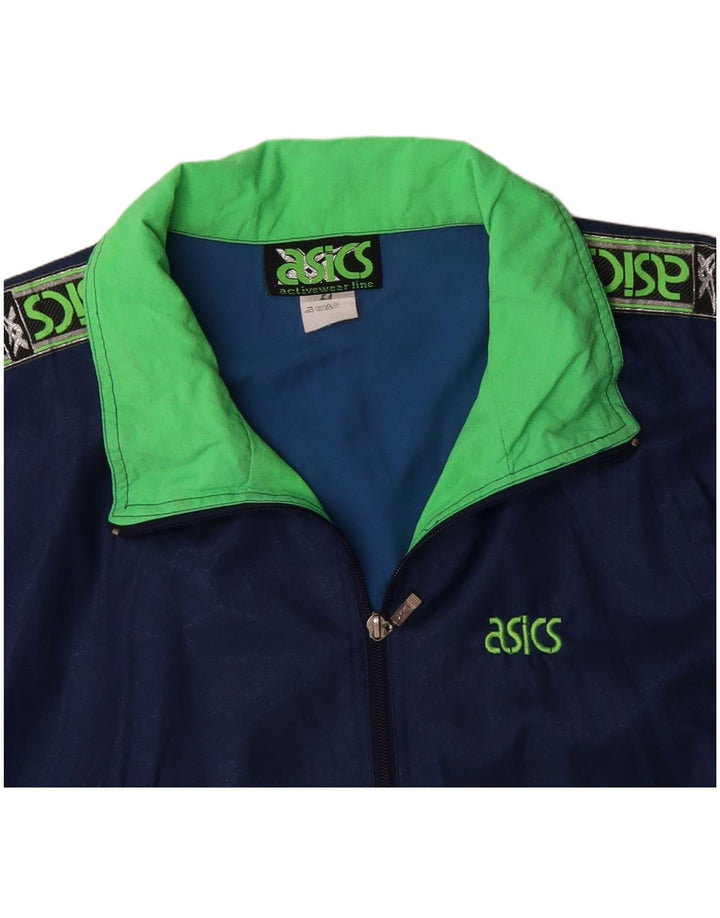 ASICS Mens Graphic Tracksuit Top Jacket IT 54 XL Azul Colourblock