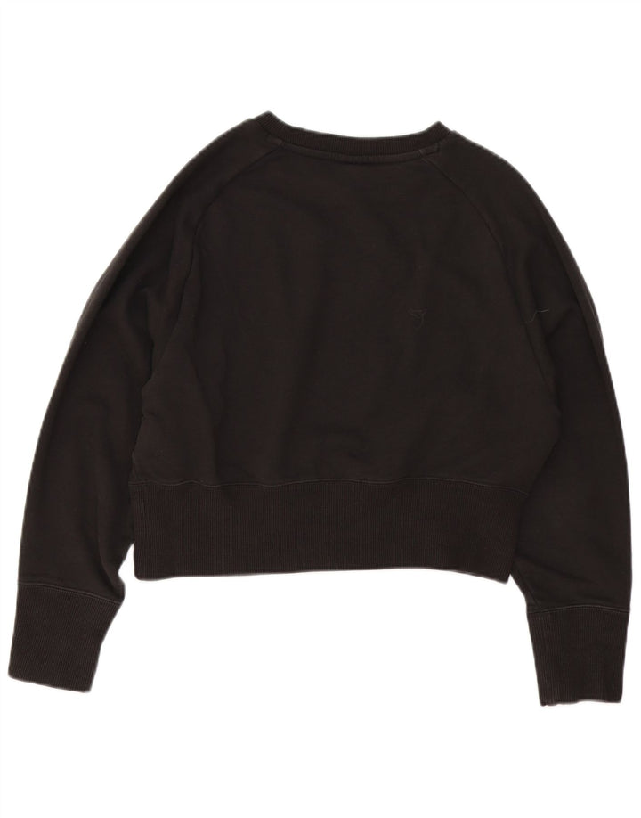 Puma feminino gráfico crop moletom jumper UK 14 médio algodão preto