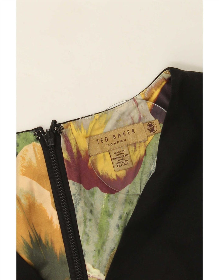 Vestido bainha feminino Ted Baker tamanho 2 pequeno preto