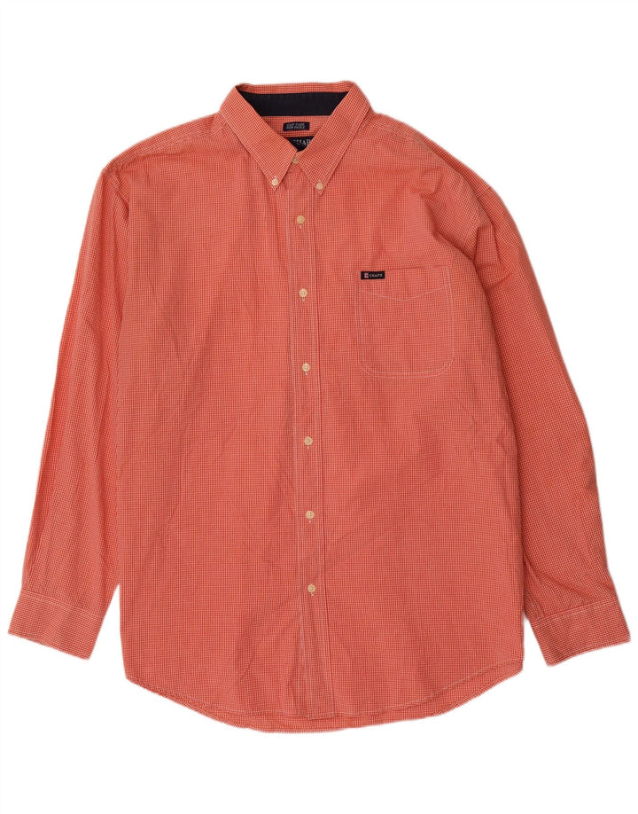 Camisa masculina Chaps XL laranja algodão guingão
