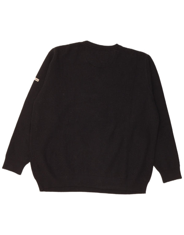 Suéter masculino com gola redonda NORTH POLE 2XL lã preta