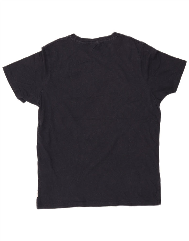 JACK & JONES Camiseta masculina gráfica Top médio algodão azul marinho