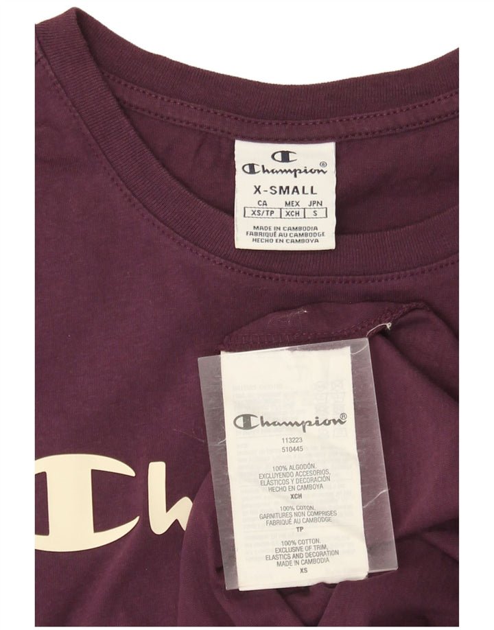 Camiseta feminina estampada Champion UK 6 XS algodão roxo