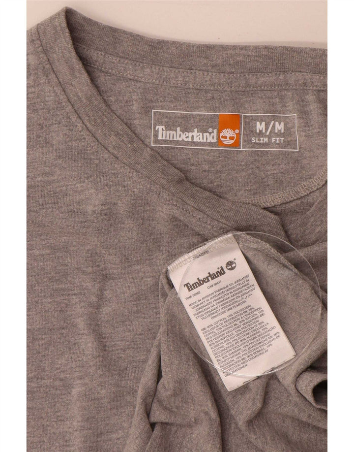 Camiseta masculina Timberland Slim Fit Top cinza médio algodão