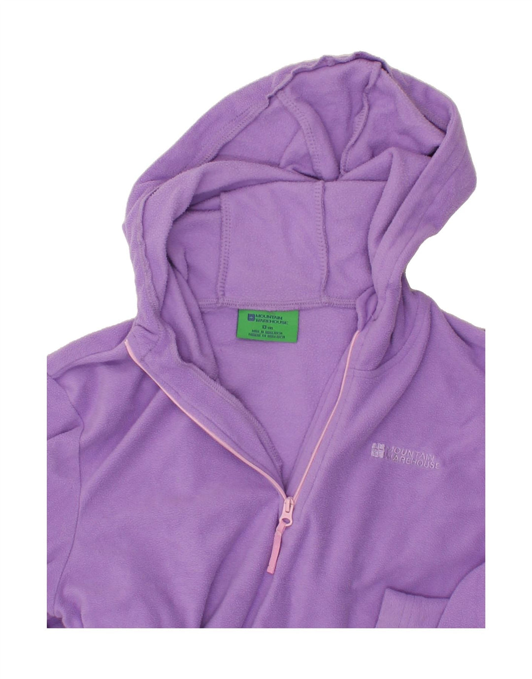 MOUNTAIN WAREHOUSE Girls Hooded Zip Neck Fleece Jumper 12-13 Years Purple Vintage Mountain Warehouse and Second-Hand Mountain Warehouse from Messina Hembry 