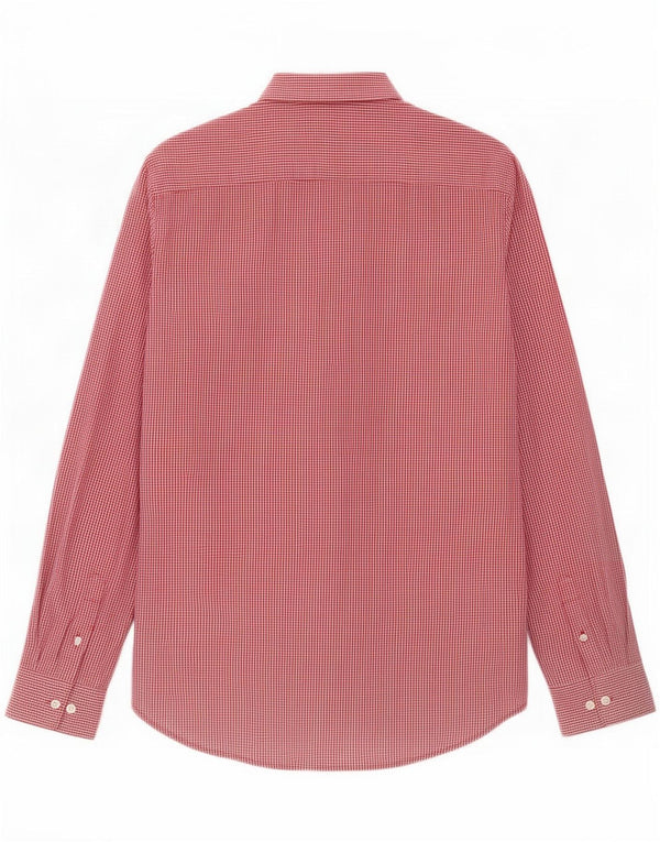 Camisa masculina French Connection pequena vermelha de algodão guingão