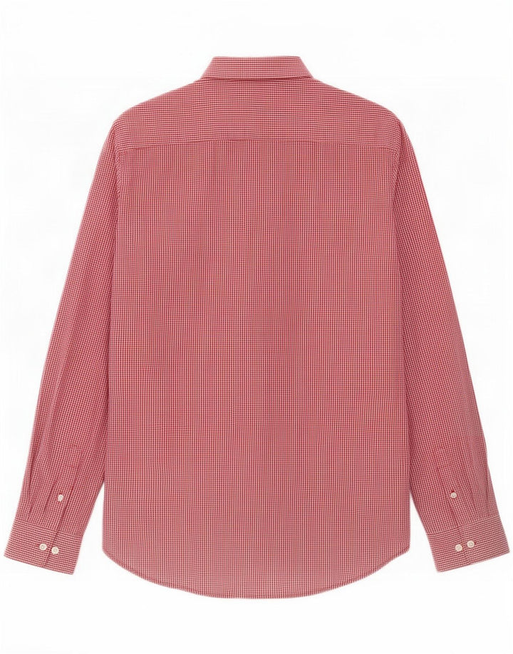 Camisa masculina French Connection pequena vermelha de algodão guingão