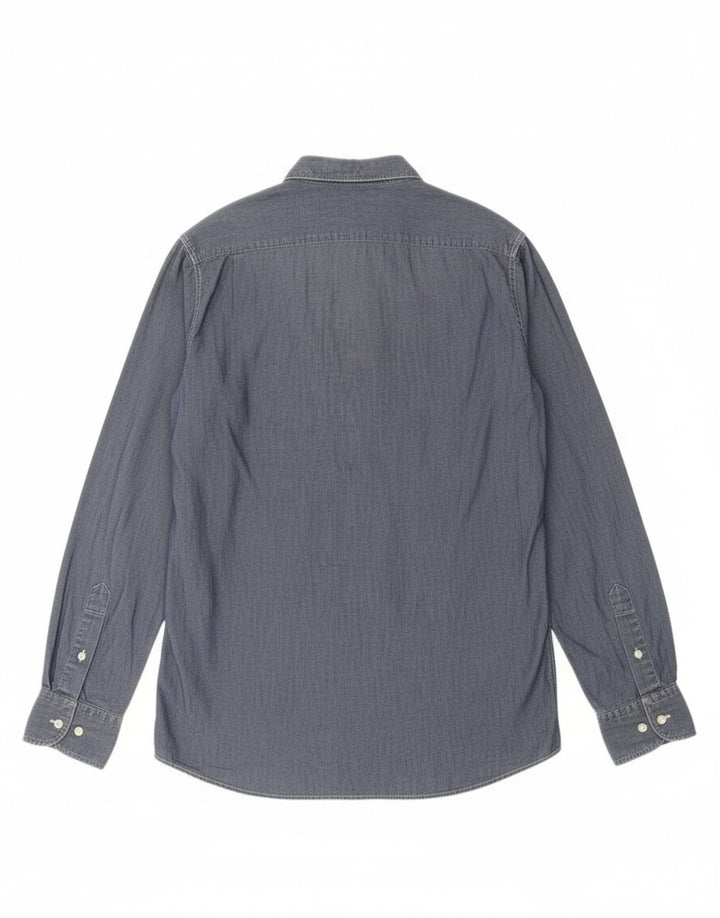 Camisa masculina MASSIMO DUTTI azul médio