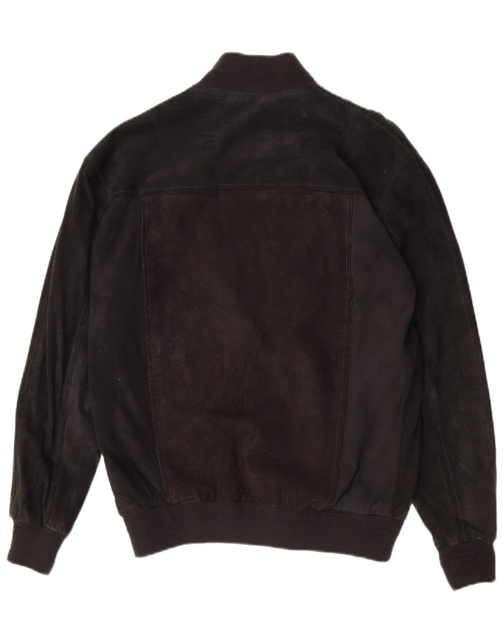 Jaqueta bomber masculina Zarro em camurça IT 50 grande couro preto