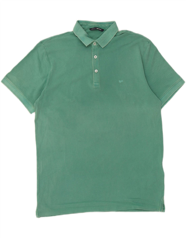 GAS Mens Polo Shirt Large Green Cotton Vintage Gas and Second-Hand Gas from Messina Hembry 