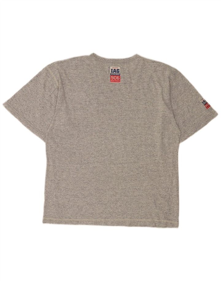 Camiseta masculina gráfica Invicta Top pequeno algodão manchado cinza