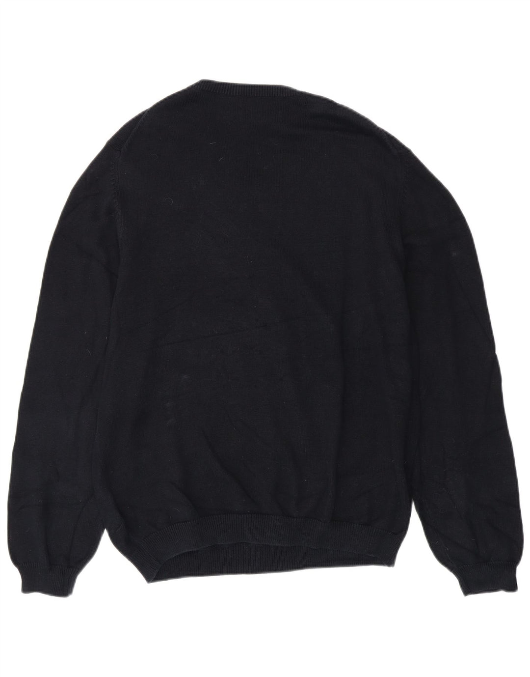 Suéter masculino EDDIE BAUER com decote em V grande algodão azul marinho