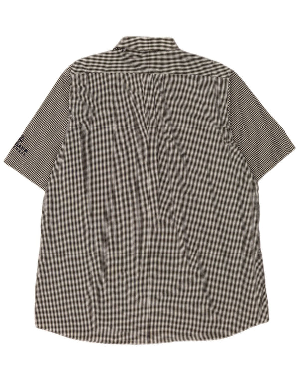 Camisa masculina de manga curta PRINGLE XL preta algodão guingão