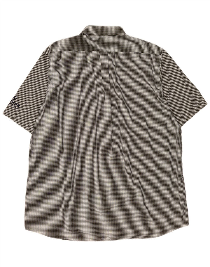 Camisa masculina de manga curta PRINGLE XL preta algodão guingão