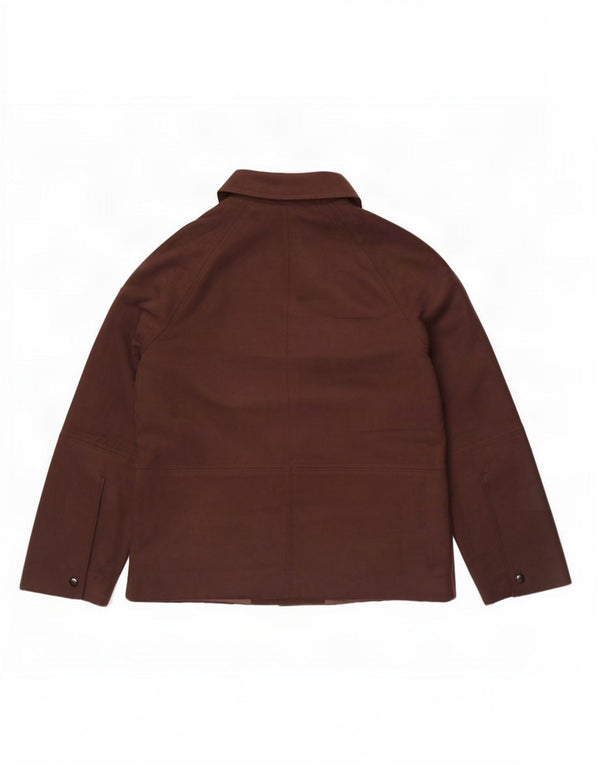 Jaqueta blazer feminina Marks & Spencer com 4 botões Reino Unido 10 pequena marrom poliéster