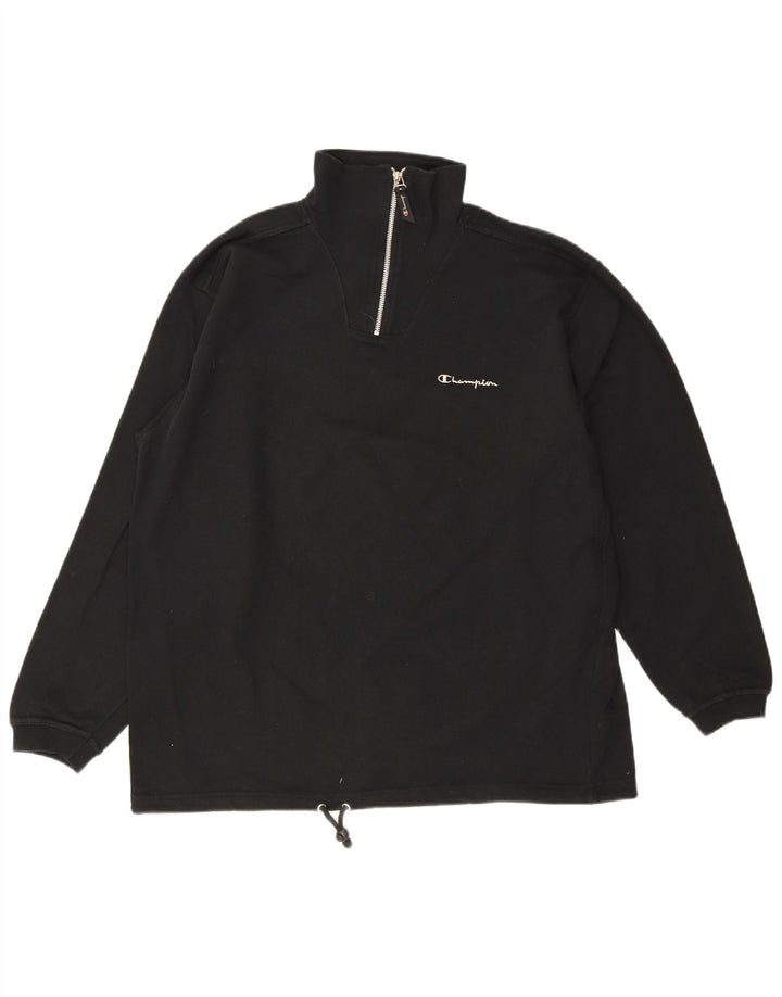 Moletom masculino Champion com zíper e gola XL em algodão preto