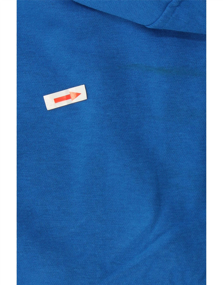 Suéter Ellesse masculino com capuz e zíper gráfico azul médio algodão