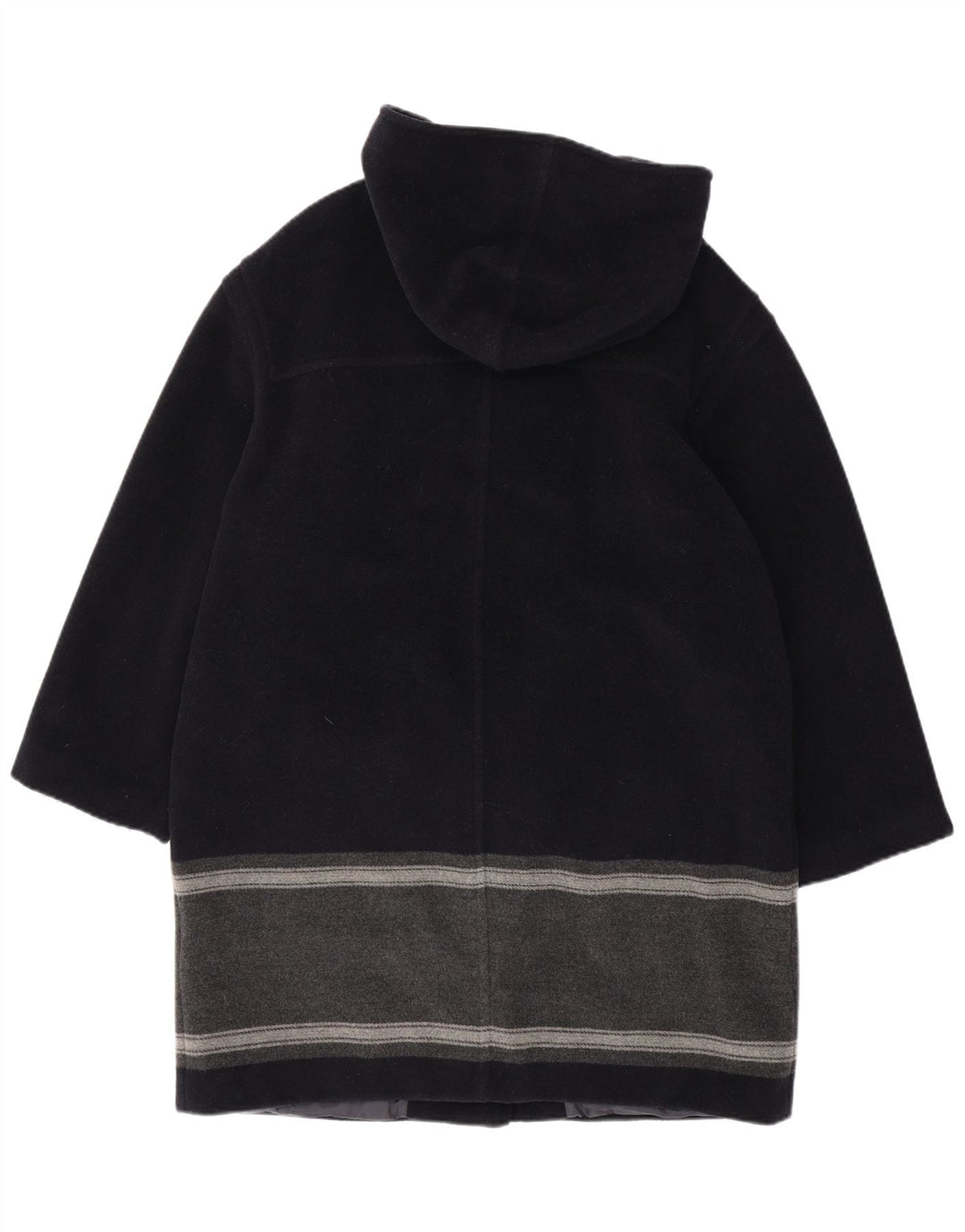 Casaco Duffle feminino com capuz Max & Co. Reino Unido 14 grande bloco colorido azul marinho