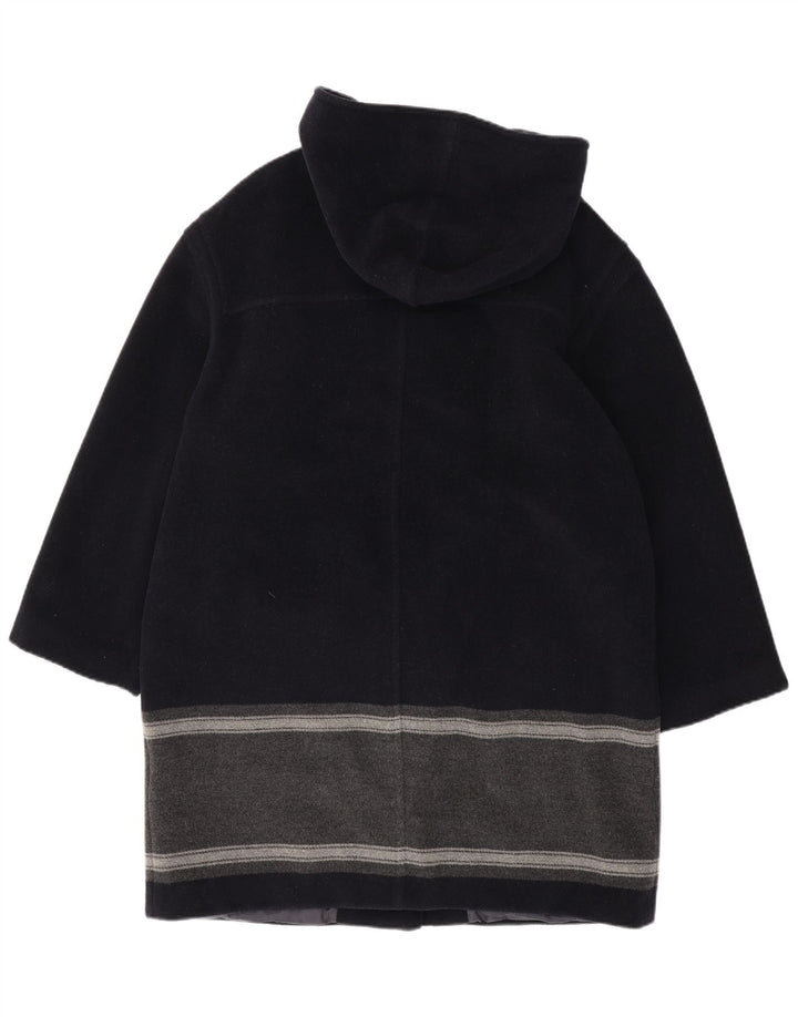 Casaco Duffle feminino com capuz Max & Co. Reino Unido 14 grande bloco colorido azul marinho