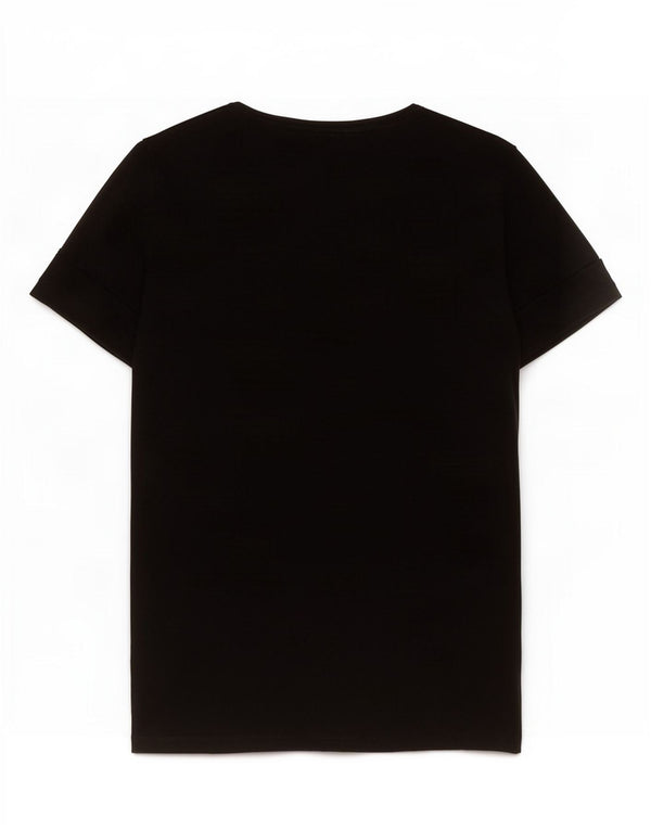 Camiseta feminina Guess com estampa gráfica UK 12 poliéster preto médio