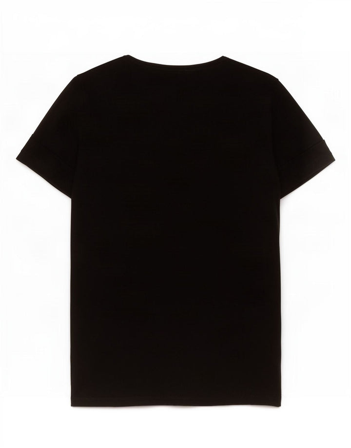 Camiseta feminina Guess com estampa gráfica UK 12 poliéster preto médio