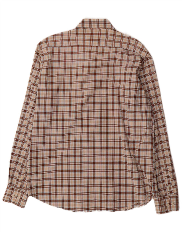 Camisa masculina Ivy Oxford XL marrom xadrez algodão