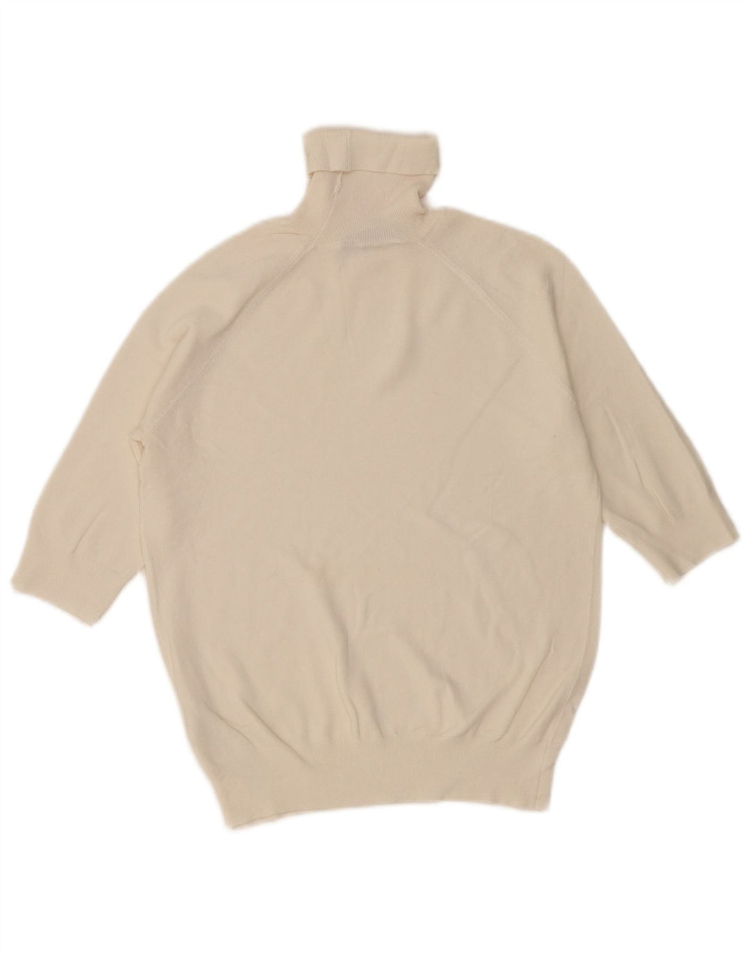 Suéter feminino Zara com gola redonda e viscose branca média UK 12