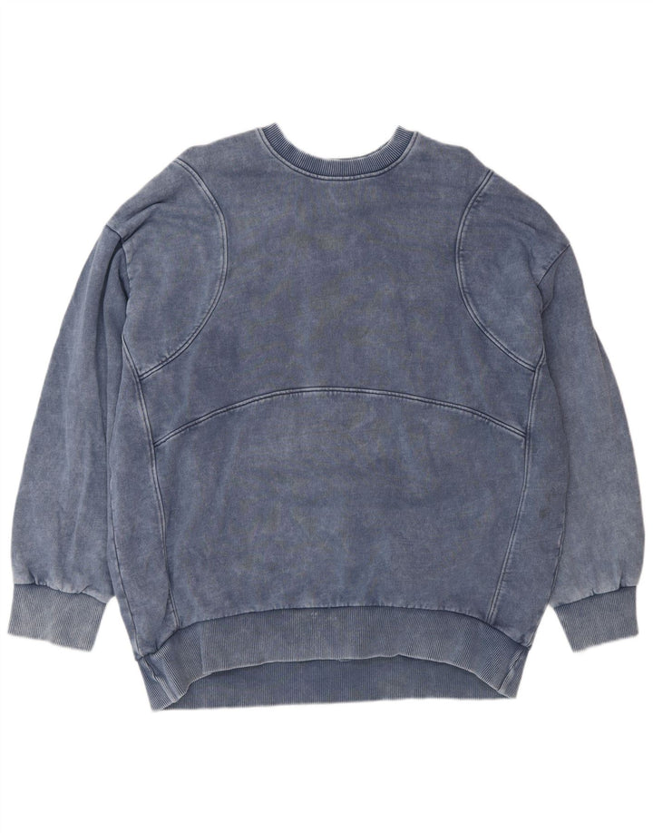 Zara moletom feminino oversized jumper Reino Unido 16 grande algodão azul marinho