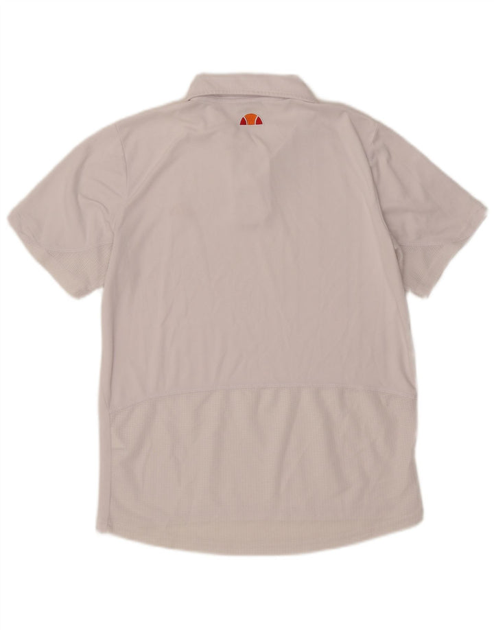 Camisa polo masculina Ellesse pequena listrada branca