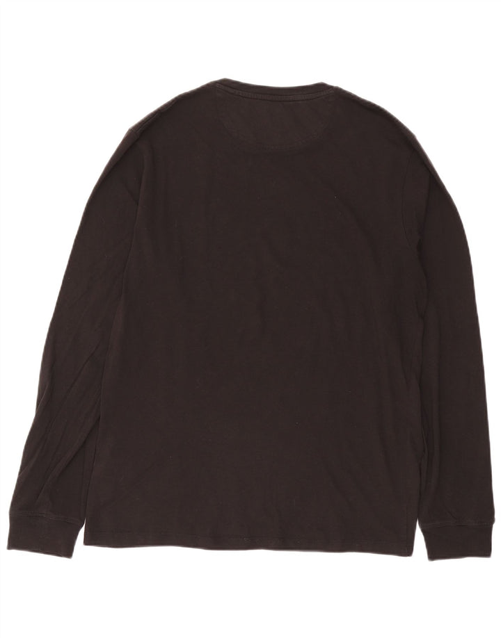 Timberland Mens Slim Fit Top Manga Longa Médio Algodão Preto