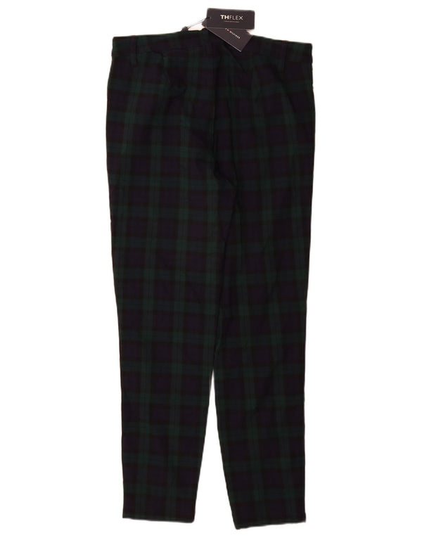 Calça Chino Feminina Tommy Hilfiger EUA 6 Médio W28 L28 Verde Xadrez